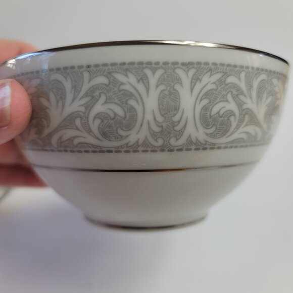 Imperial China Whitney Sugar Bowl & Lid White Gray Band Leaf Scrolls W. Dalton - Picture 10 of 15